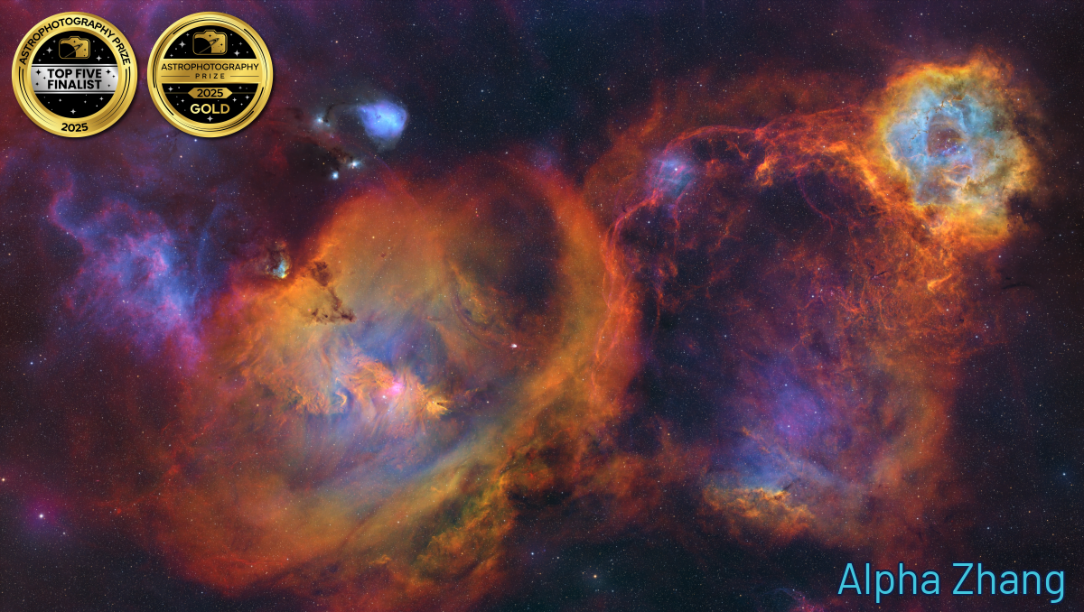 Colorful fog in space