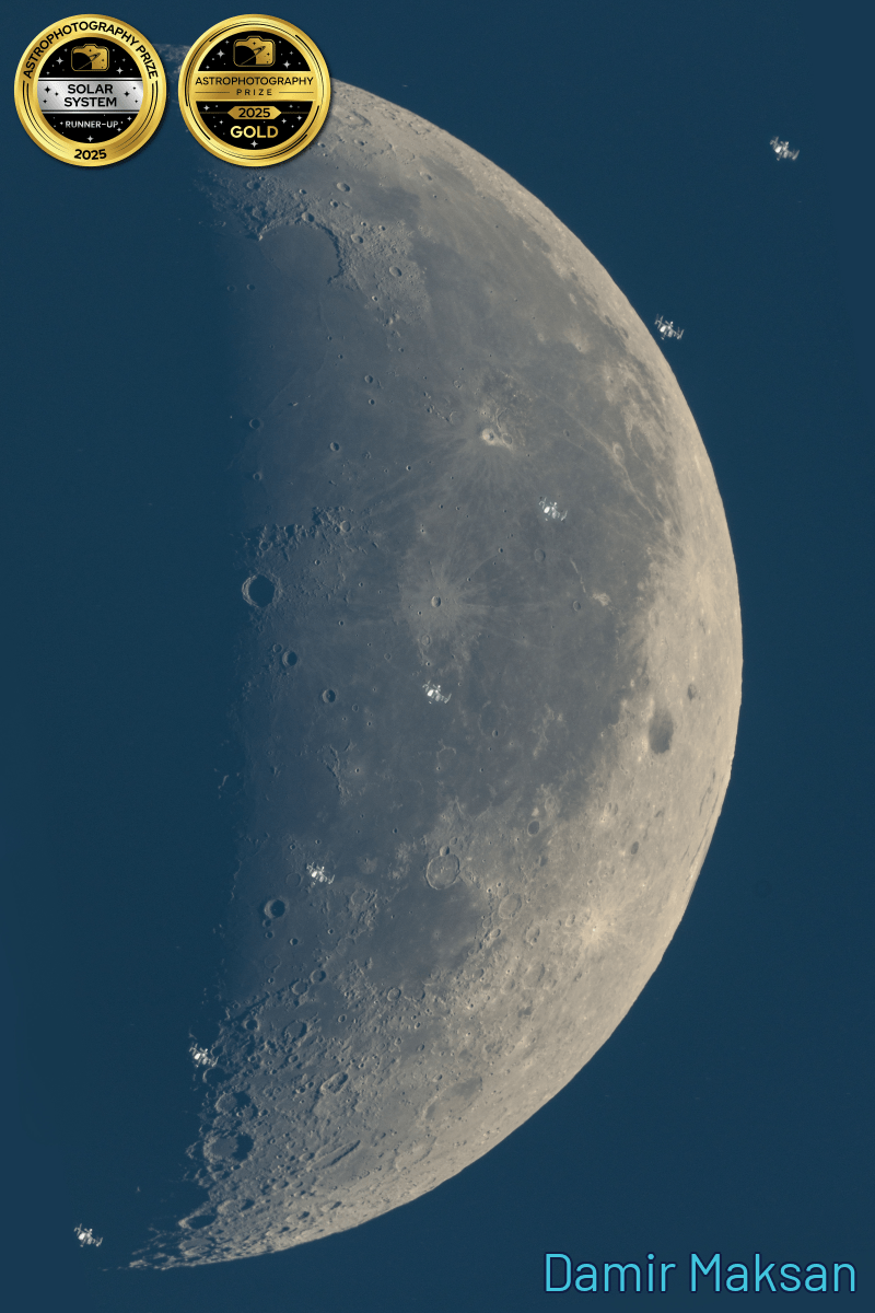 The ISS transfers the moon