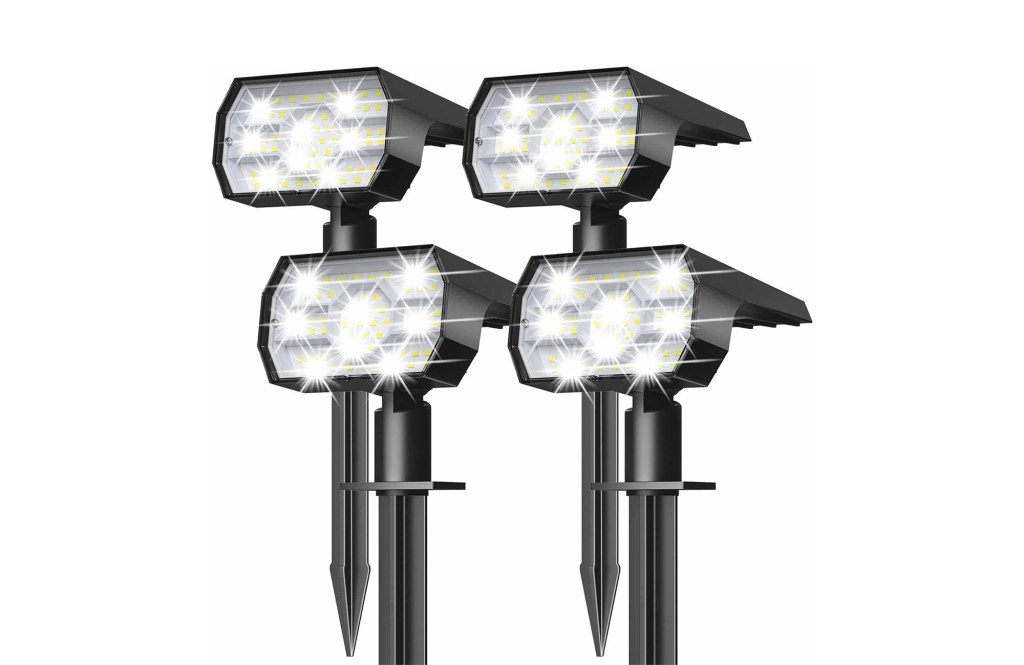 Nymphy Solar Lights Outdoor Waterproof IP68, 56 LED 3 lighting modes Solar Powered Garden Yard Spot Solar lights for landscape- 4 Pack (cool white)