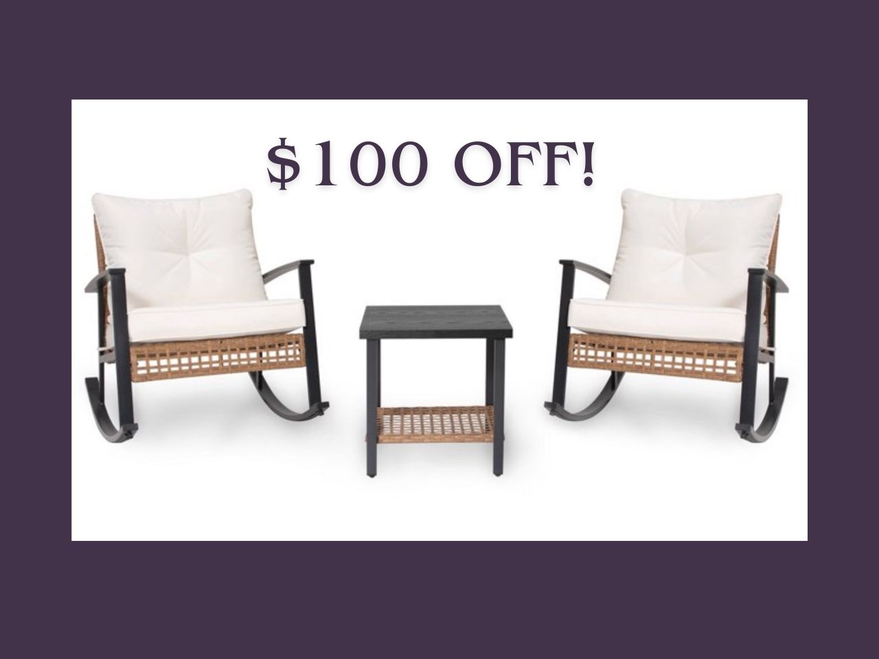 Walmart has this three -part rocking chair for $ 100 discount and free shipping