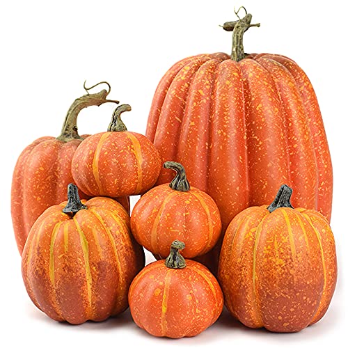 Otmvicor 7pcs Artificial Pumpkin Artificial Pumpkin Fall Decoration for Thanksgiving Halloween Christmas