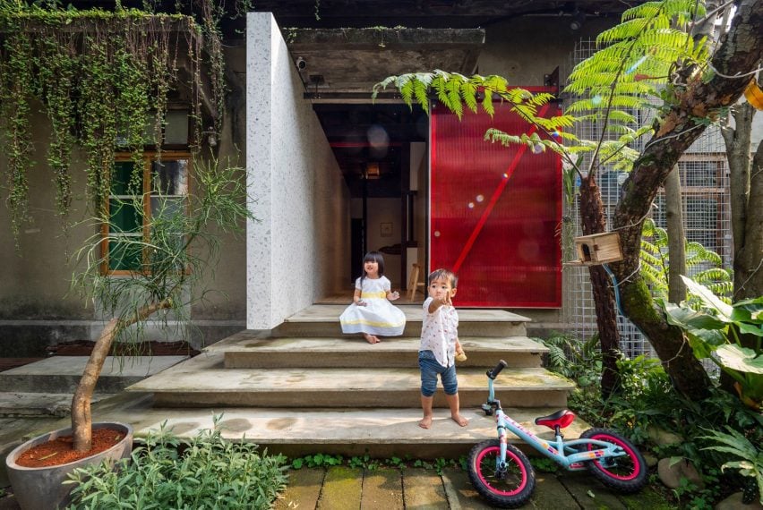 Front door of the Living Lab house designed by JC Architecture