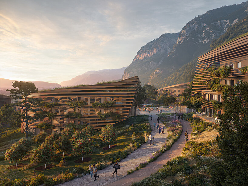 NOA is planning a lush, walkable “Renneria” neighborhood in the Italian Dolomites