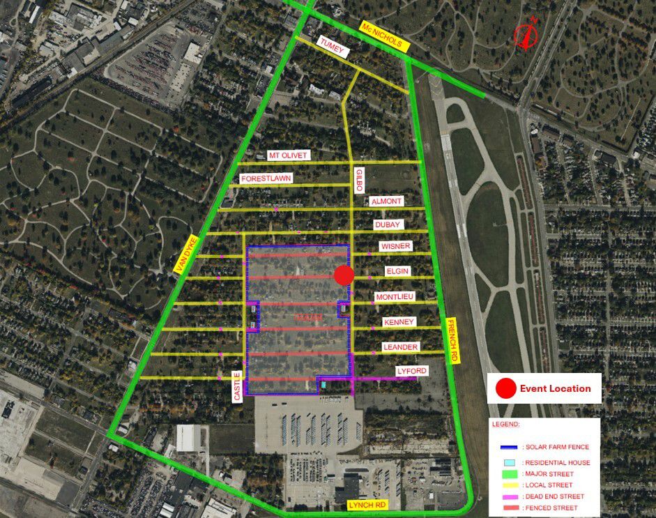 Visual map of the Van Dyke/Lynch Solar Neighborhood. (City of Detroit)