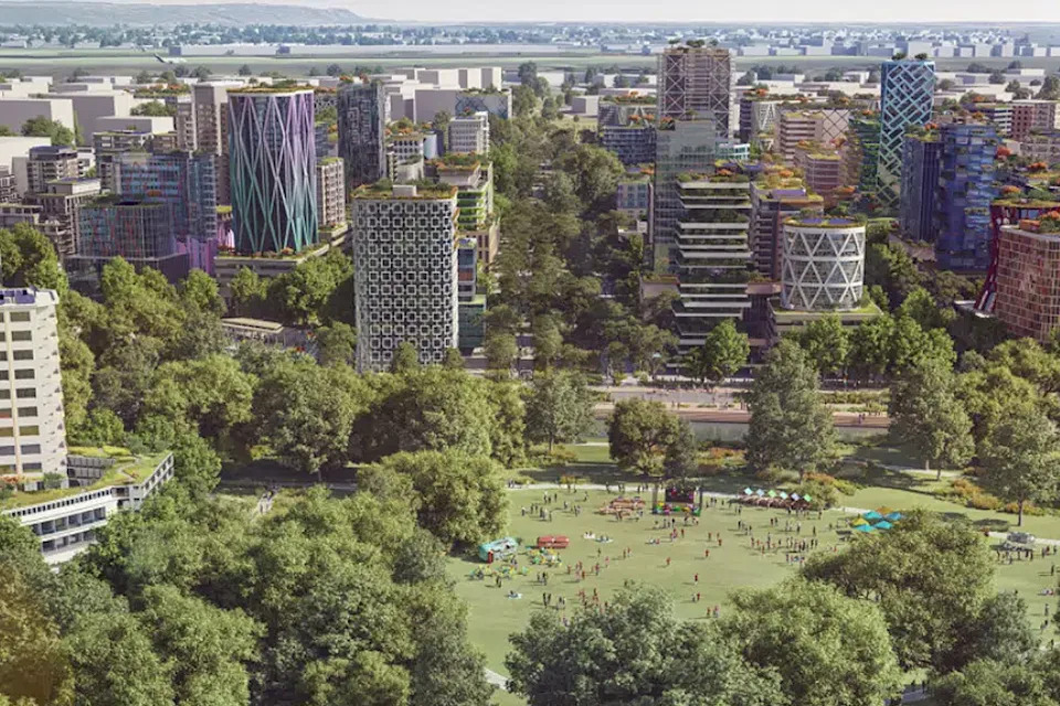 An artist's impression of what the new Bradfield City in Sydney's Far West will look like.