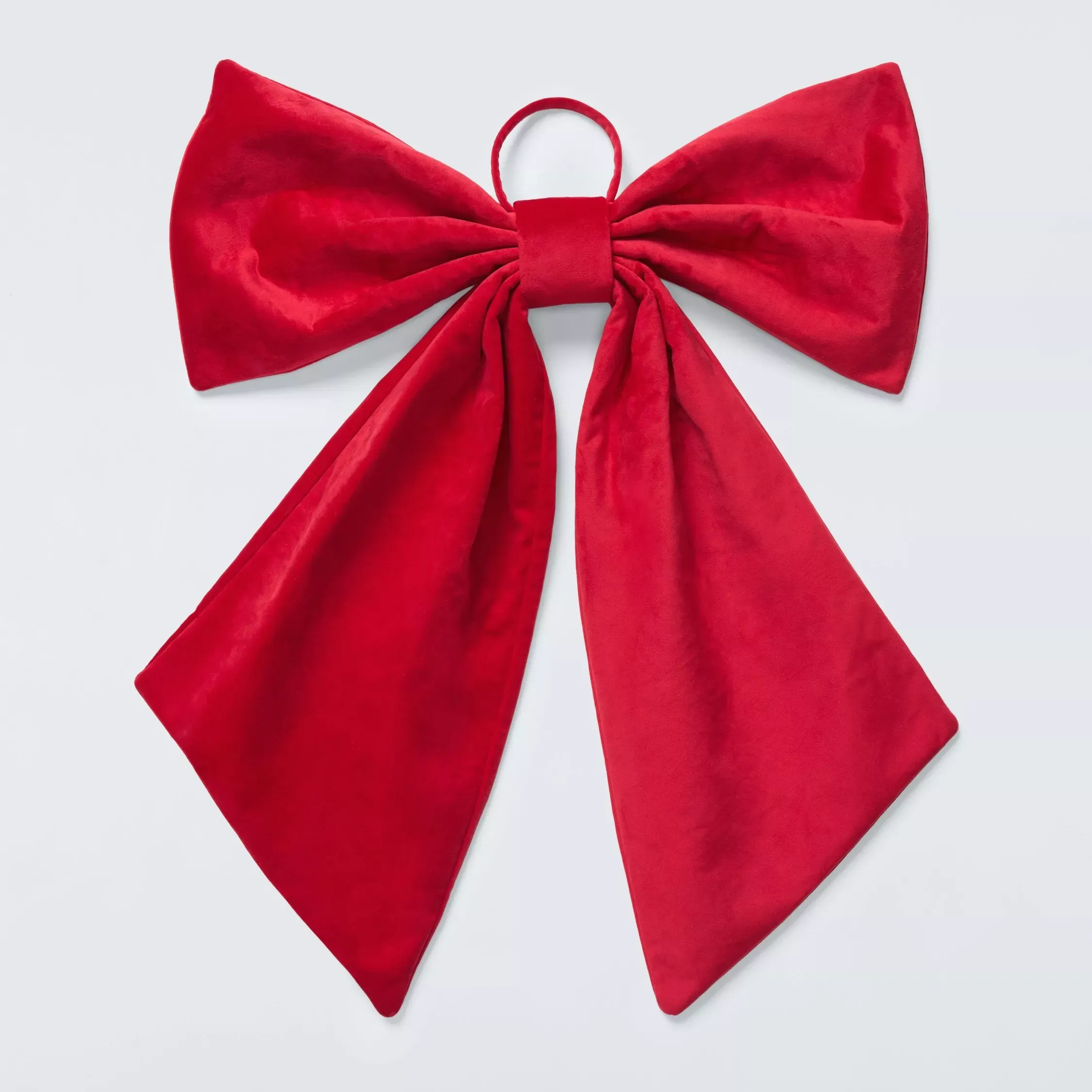 John Lewis Red Velvet Hanging Bow 60cm