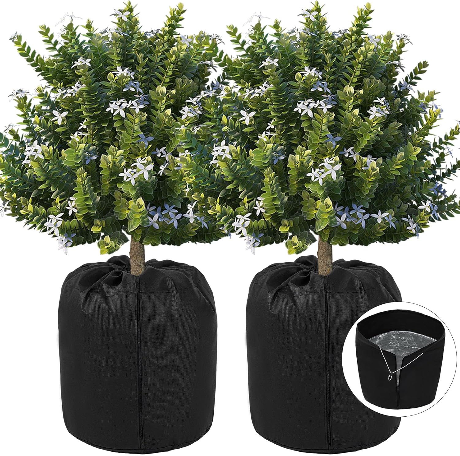 Ecmln 2 Pack Plant Winter Protection Pot Winter Plant Frost Protection Cover 16.7 x 19 Inch Flower Pot Protection Bag for Outdoor Winter Fruit Trees Potted Plants Shrubs (2 Pack)
