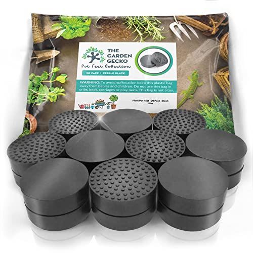 Garden Gecko's invisible pot feet for outdoor plant pots and flowers. Pot risers made of solid rubber with improved grip | Pack of 20.
