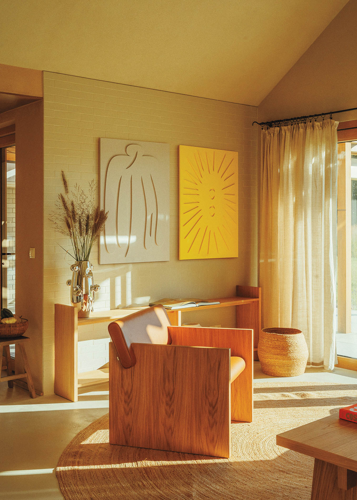 Close-up of a chair in the living room
