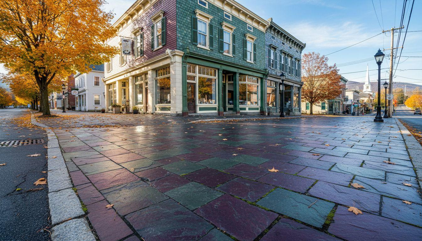 This village in upstate New York that has purple and green slate sidewalks nowhere else in America