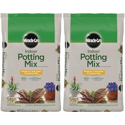Miracle-Gro Indoor Potting Soil Mixed for a Variety of Houseplants, Nourishes for up to 6 Months, 16 Qt., 2 Pack