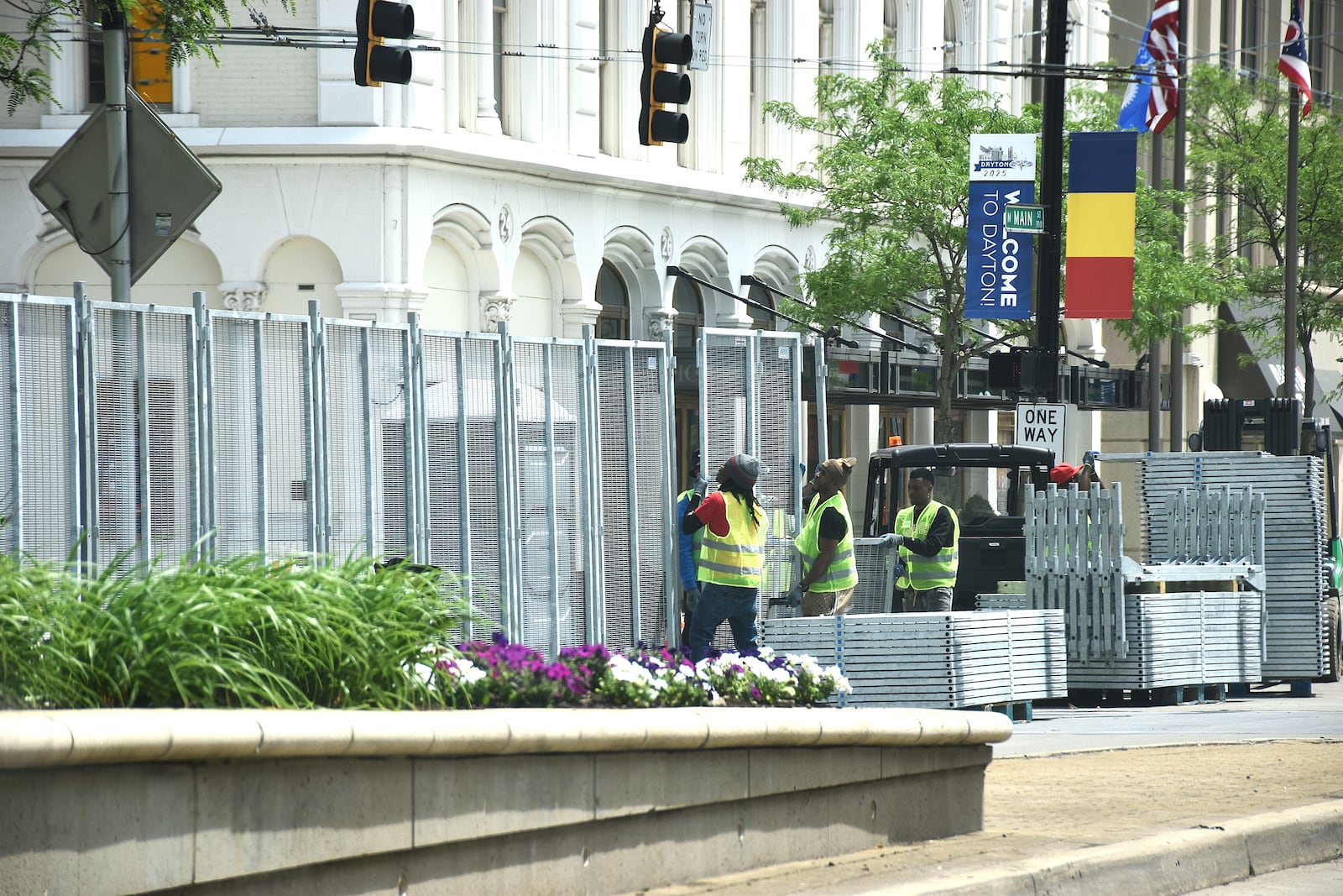 In late May 2025, fences were erected throughout downtown Dayton for the NATO Parliamentary Assembly event. CORNELIUS FROLIK / EMPLOYEES